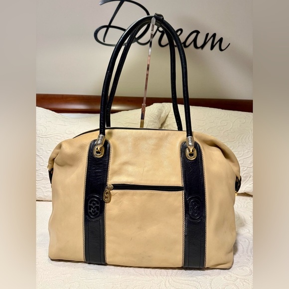 Marino Orlandi Handbags - Gently Used Marino Orlandi Tan and Black Italian Leather Travel Bag